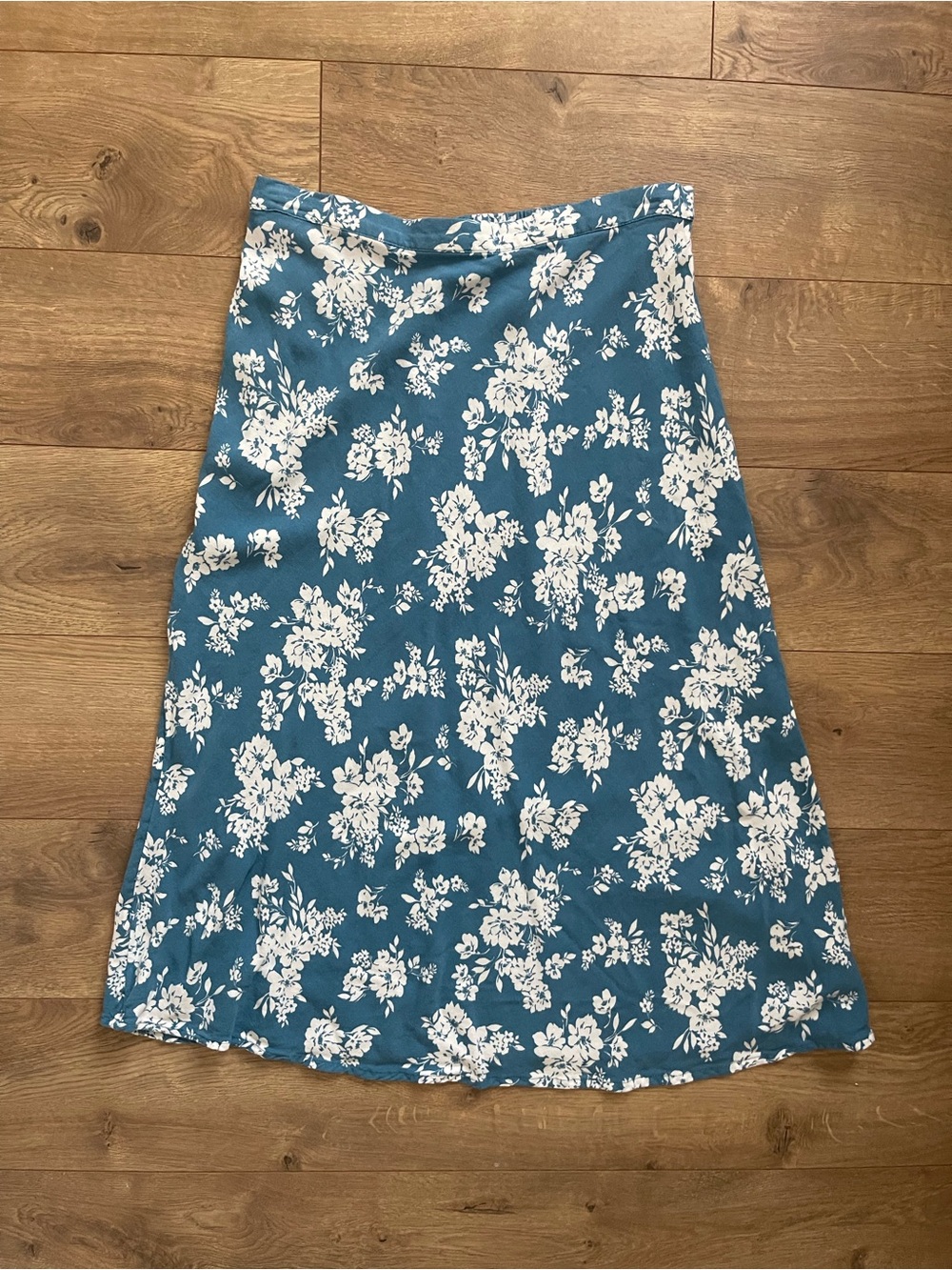 Old Navy Teal Blue Floral A-Line Skirt